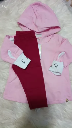 Conjunto moletom infantil inverno menina bebê