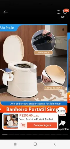 Vaso sanitário portátil