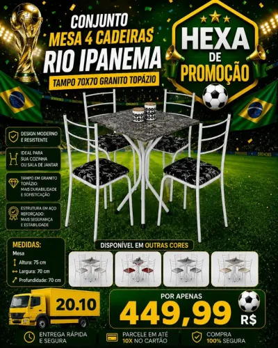 Conjunto Mesa 4 Cadeiras