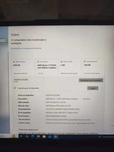 Ideapad slim 3 ryzen 7 novinho