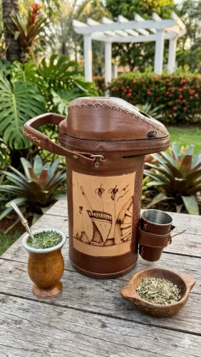 Garrafa térmica em couro 4 litros ?