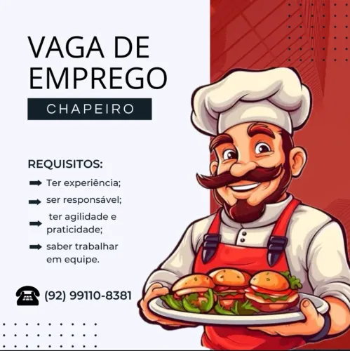 Vaga de Emprego: Chapeiro