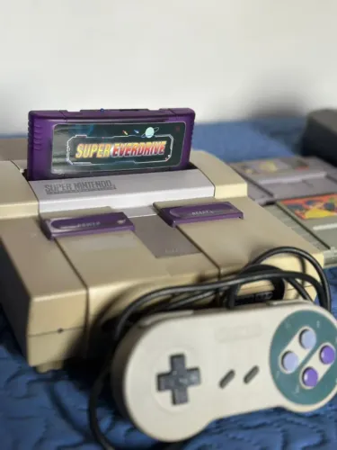 Super Nintendo com EVERDRIVE IMPECÁVEL (COLEÇÃO PESSOAL)