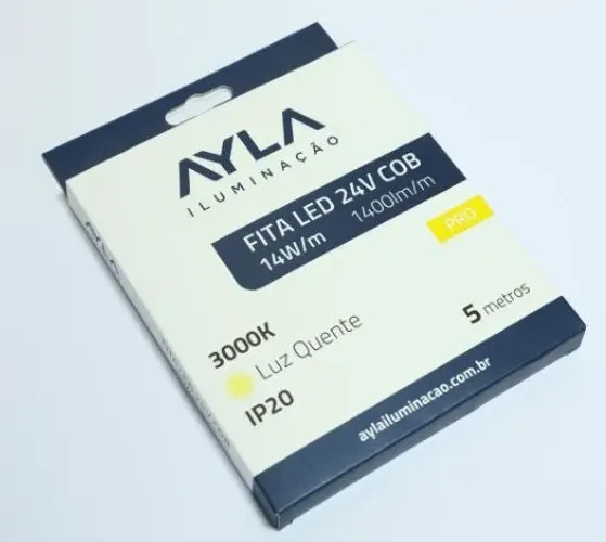 Fita LED 24V 14W/M 1400 Lúmens 3000K Branco Quente Interna - 5 Metros Ayla