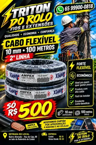 Fio 10 mm Flexível 100 Metros