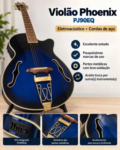 Violão Phoenix PJ90EQ Eletroacústico - excelente estado