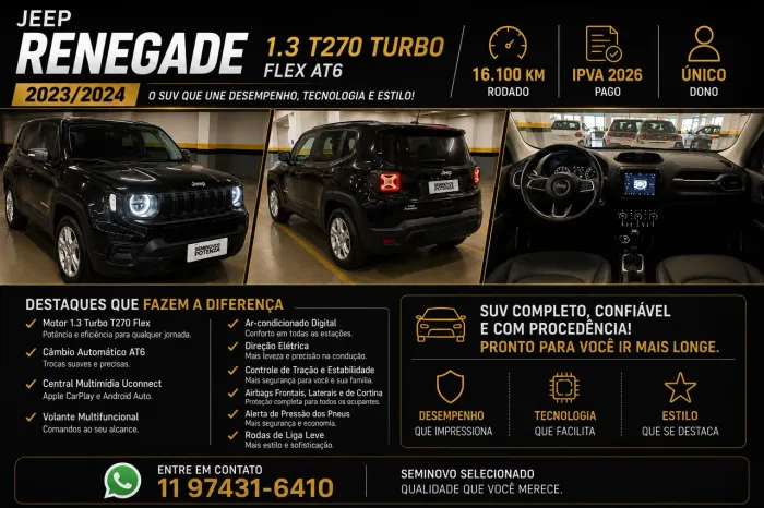Jeep Renegade T270 1.3 TB 4X2 Flex Aut. 2024