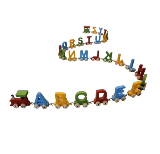 Brinquedo Educativo Trenzinho Letras de Madeira Alfabeto Personalizado