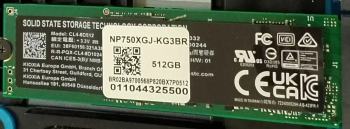 SSD modelo CL4-8D512 de 512GB (Solid State Storage) usado