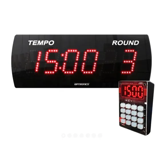 PAINEL RELÓGIO CRONÔMETRO LEDTIME 625 N - COM TECLADO KEY PRO - 38X14CM