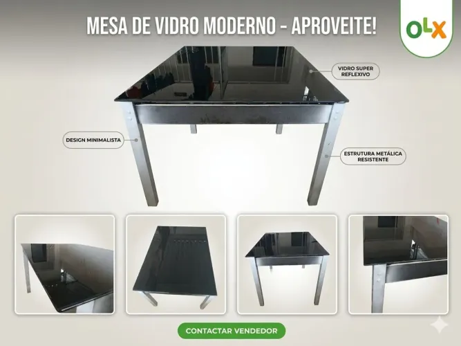 Mesa de vidro temperado 
