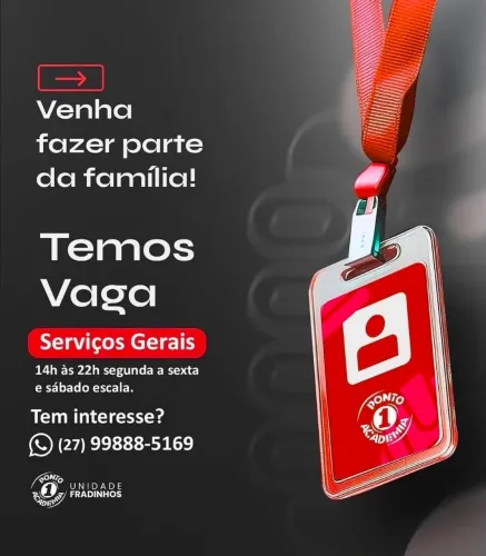 Vaga para serviços gerais 