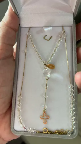 Colar de ouro 18k com cristais 