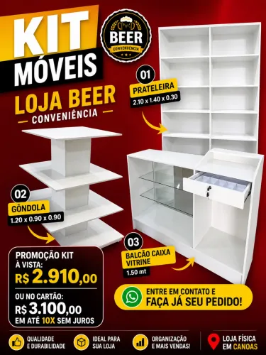 Kit móveis para lojas de bebidas 