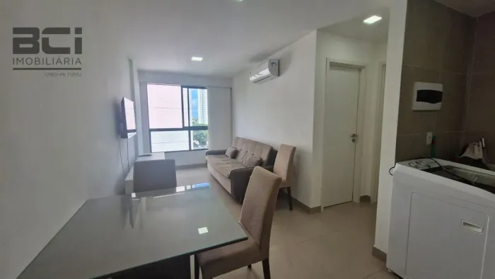 Flat para aluguel no Parnamirim I 1 quarto, cozinha americana, 1 vaga, mobiliado