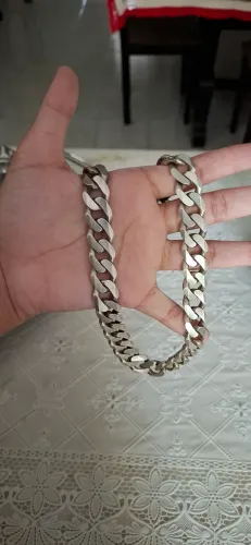Corrente de prata 925, 15mm, 56cm (PRECISA LIMPAR)
