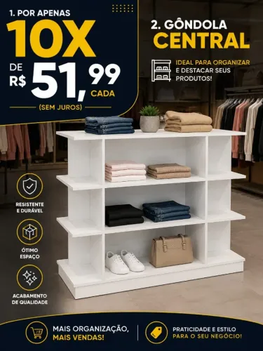 Ilha para centro de loja em mdf 