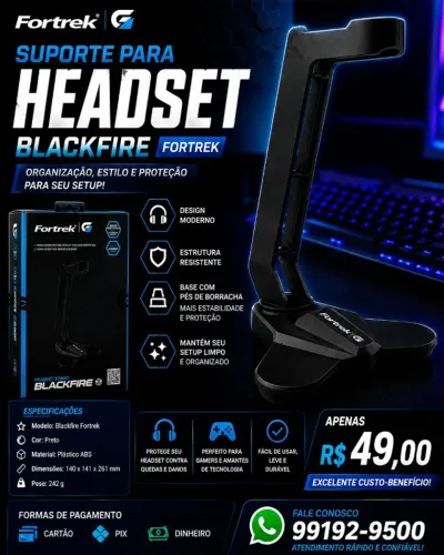 Suporte para Headset Blackfire Fortrek