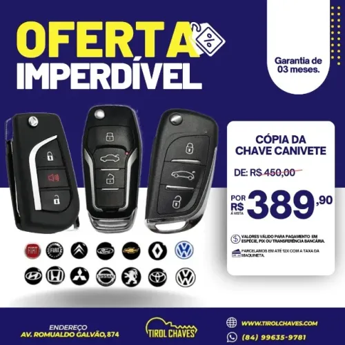 CHAVE CANIVETE PROMOÇÃO