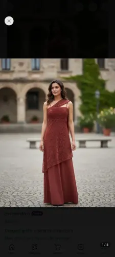 Vestido Terracota em Renda Bordada 