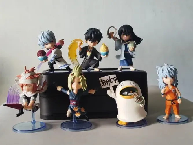 RARO - Mini figuras Gintama Chibi-Tama Gekijo 7 peças (6 + secreto) - Bandai