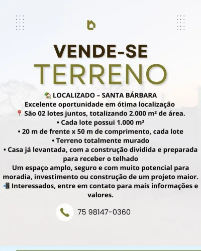 Terreno em santa barbara 