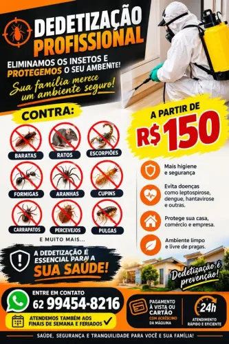 Detetizacao a partir de 150 reais