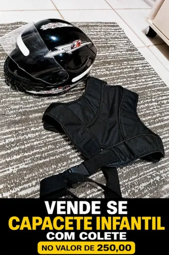 Capacete e colete infantil