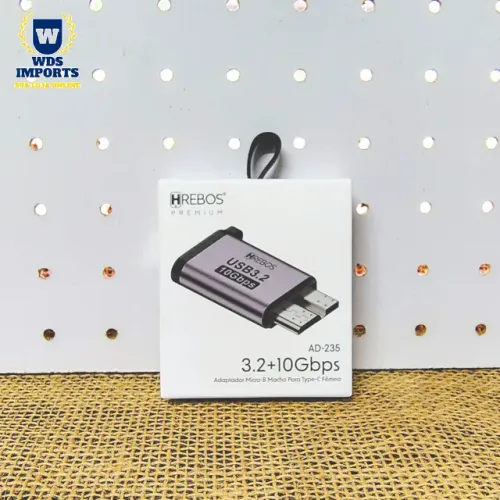 Adaptador Usb 3.2 Micro-B Macho para Type-C Fêmea | 10Gbps - Hrebos