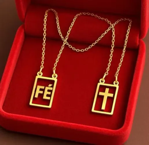 Escapulário Banhado a Ouro 18k com Garantia