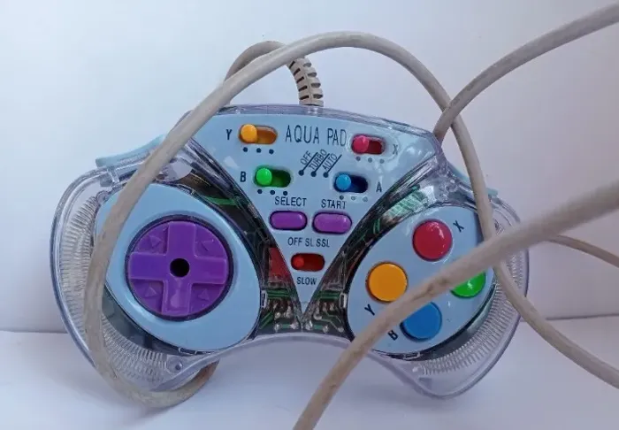 CONTROLE AQUAPAD TURBO TRANSPARENTE SNES