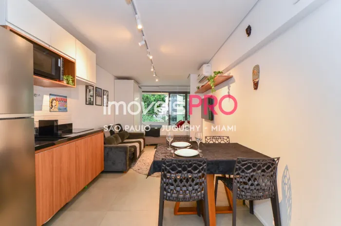 Moderno e aconchegante studio de 28m2 com terraço