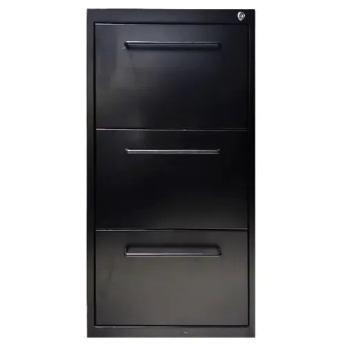 Armário arquivo em aço preto com 3 gavetas p/ pastas suspensas - Usado