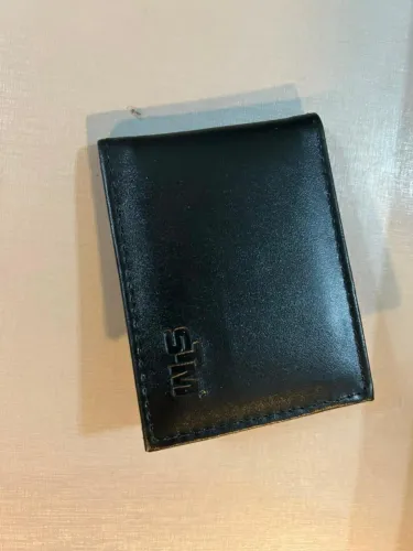 Carteira Masculina Slim SLM em Couro - Preta