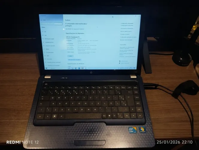 Notebook HP antigo. Atualizado para W10.