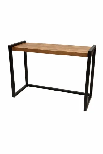 Bancada industrial madeira maciça, pernas de ferro