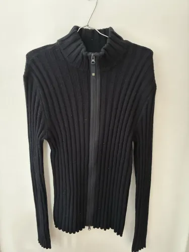 Casaco Armani Jeans Original - Tricô Canelado Preto XL (veste M e G)