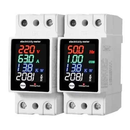 MEDIDOR DE ENERGIA DIGITAL 4 EM 1, TENSÃO DE 30VC a 380VC, CORRENTE MÁXIMA DE 100AMP.