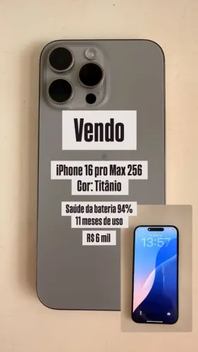 iPhone 16 PRO MAX -  256 Gigas - Natural Titanium