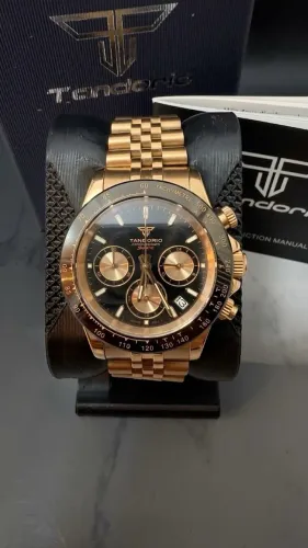 Relógio Tandorio Aço Rose praticamente zero homage Rolex