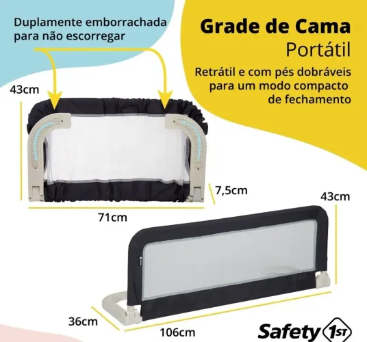 Grade de cama infantil, idoso