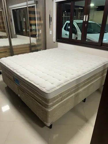 Cama box + colchão castor king silver 