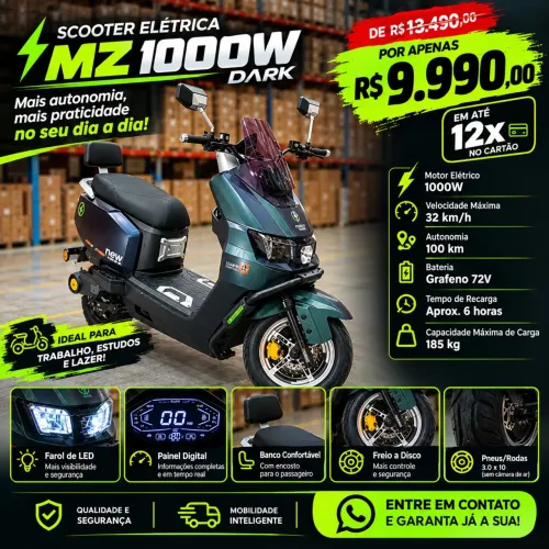 ? SCOOTER ELÉTRICA 1000W DARK ? OFERTA ESPECIAL!
