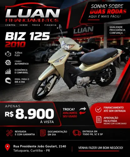 ? HONDA BIZ 125CC 2010 ? FINANCIAMENTO ATÉ ENTRADA ? 24X NO CARTÃO DE CRÉDITO ?