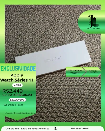 APPLE WATCH SÉRIES 11, 42MM, LACRADO, LANÇAMENTO!