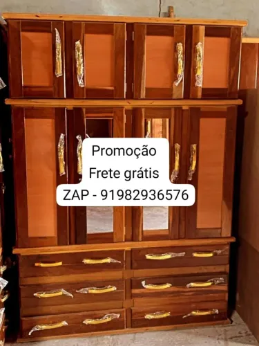 Guarda roupa - de casal 4 portas madeira Ypê novo!
