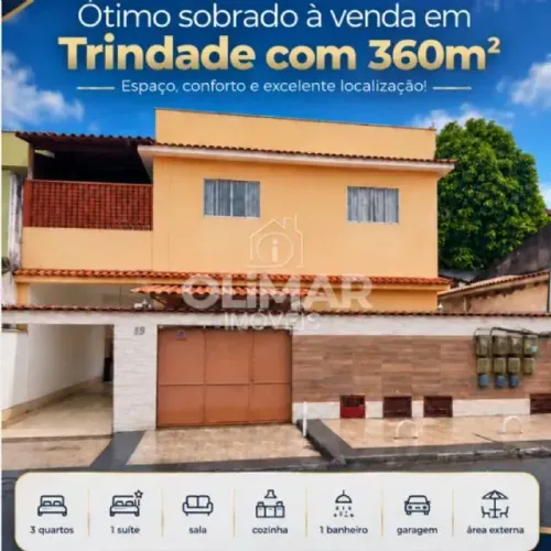 Sobrado para venda possui 360 metros quadrados com 3 quartos em Trindade - São Gonçalo - R