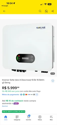 Inversor luz solar