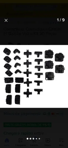 Pe conectivo de conectores casulo  para balcão de vidro/grade aramado