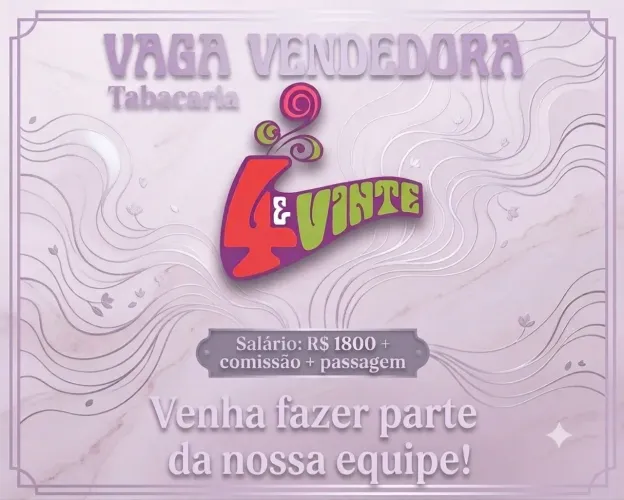 Vaga de vendedora em tabacaria na asa sul
